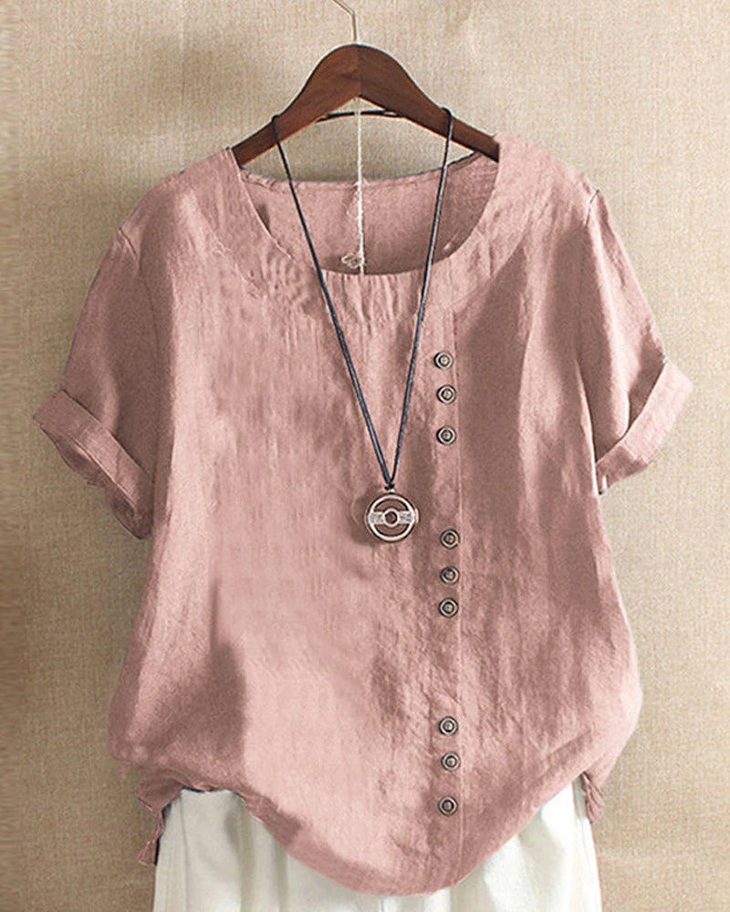 Beatrice | Women's Summer Button Detail Casual Blouse
