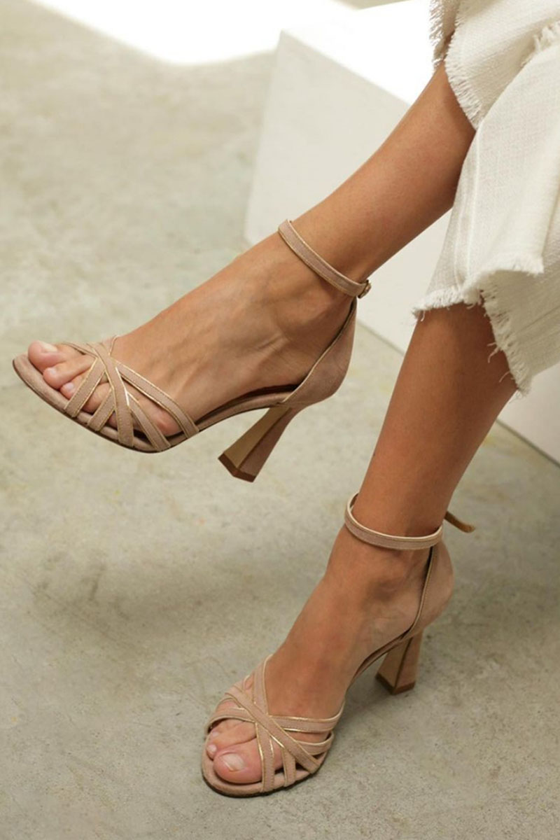 Zoe | Women Summer Patchwork Peep Toe Heels