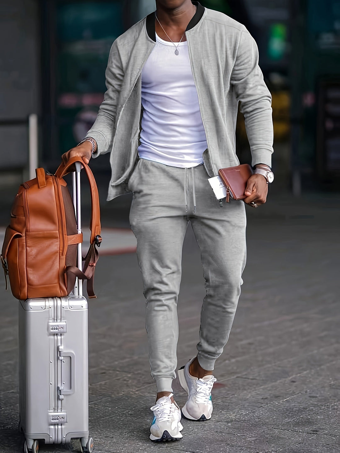 Sutton | Men casual Travel Tracksuit with Zipper jacket
