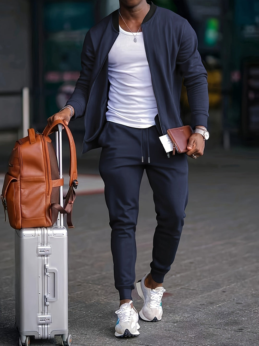 Sutton | Men casual Travel Tracksuit with Zipper jacket