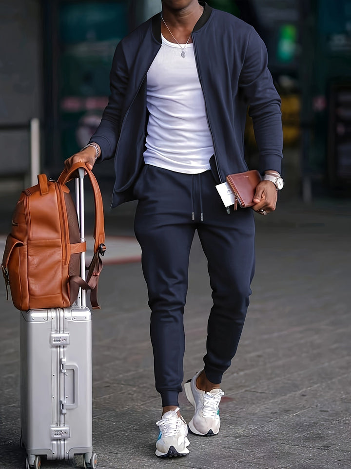 Sutton | Men casual Travel Tracksuit with Zipper jacket