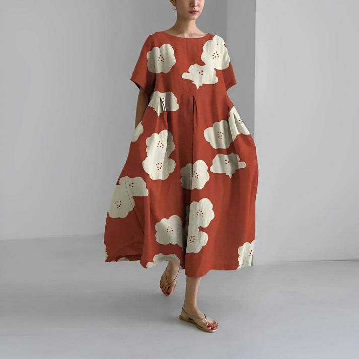 Jacklyn | Women Relaxed styl Flower Midi dress