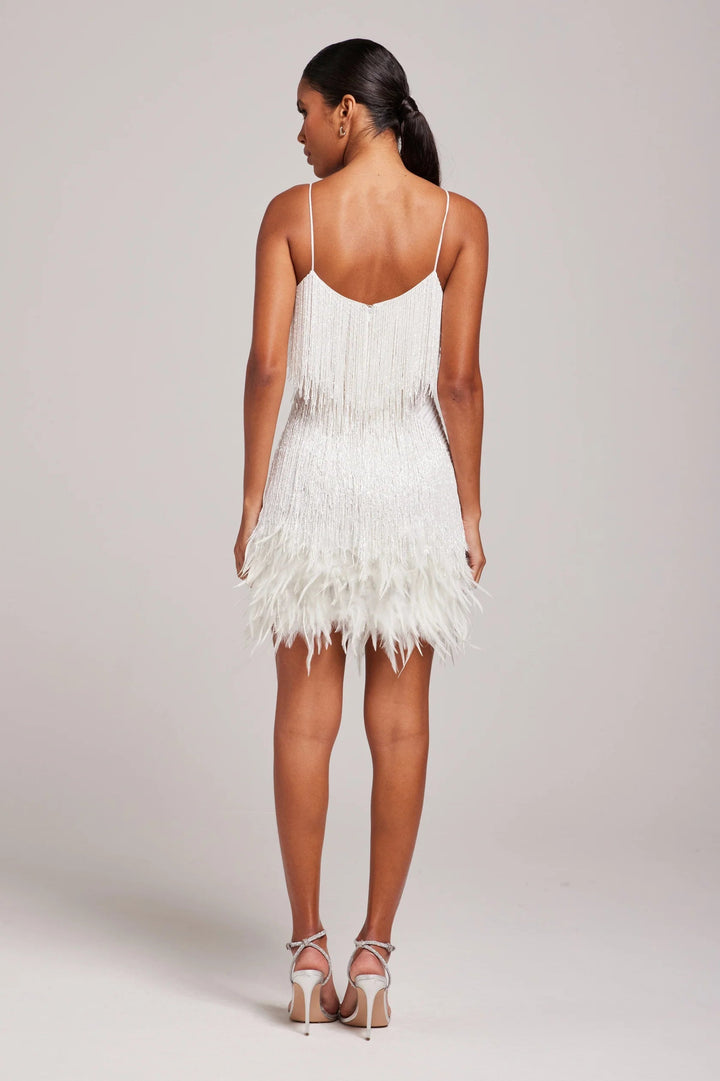 Margaret | Women Cocktail dress with Fringe Feathers