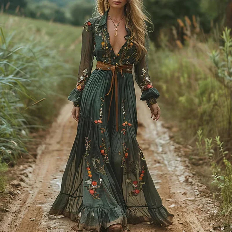 Jennifer | Women's Summer Boho Ruffled Maxi Dress