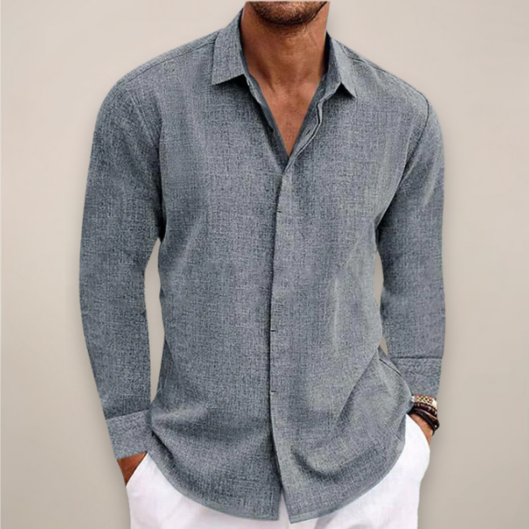 Titus | Men's Linen Long Sleeve Button-Up Shirt