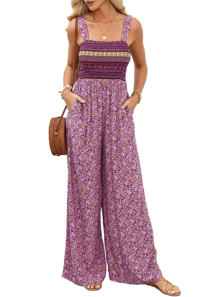 Florence | Women elegant Spring floral Wide-Leg Jumpsuit