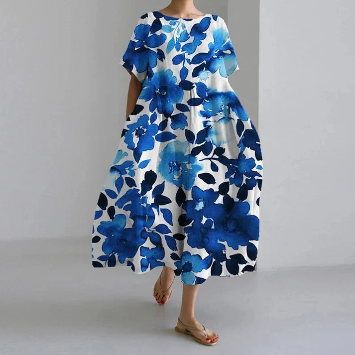 Jacklyn | Women Relaxed styl Flower Midi dress