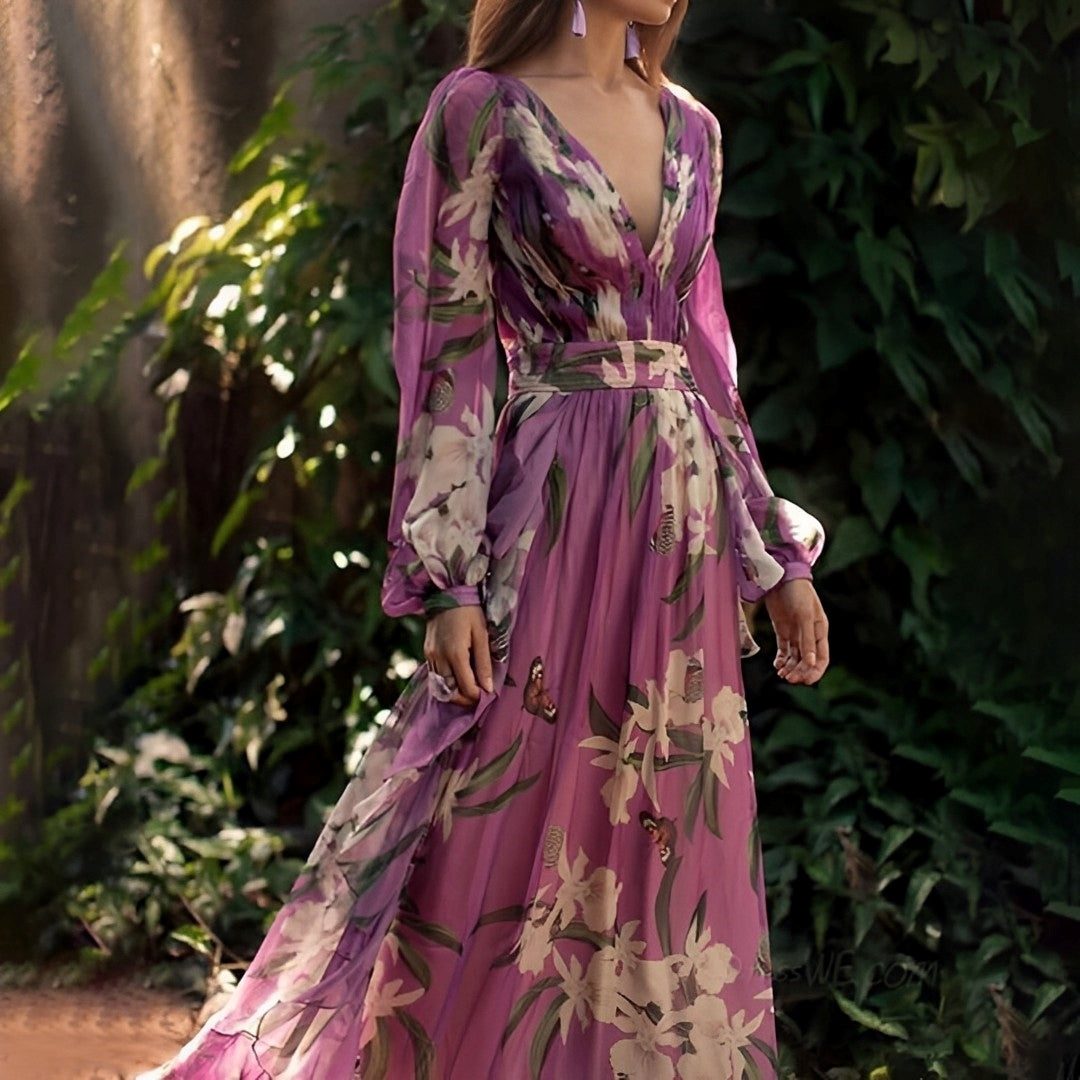 Abigail | Women's Comfortable Floral V-Neck Maxi Dress