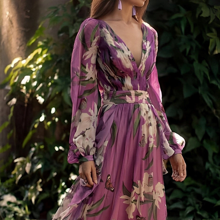 Abigail | Women's Comfortable Floral V-Neck Maxi Dress