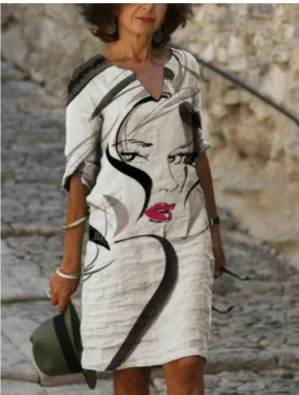 Hailey | Women floral dekolt w serek Midi dress