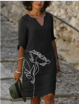 Hailey | Women floral dekolt w serek Midi dress