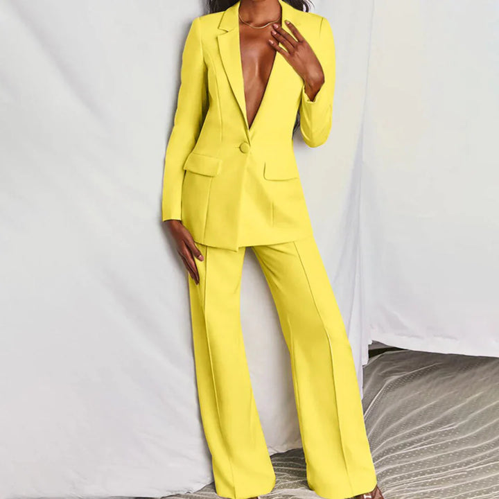 Harper | Women's Trouser Suit Longline Blazer Wide-Leg Structured