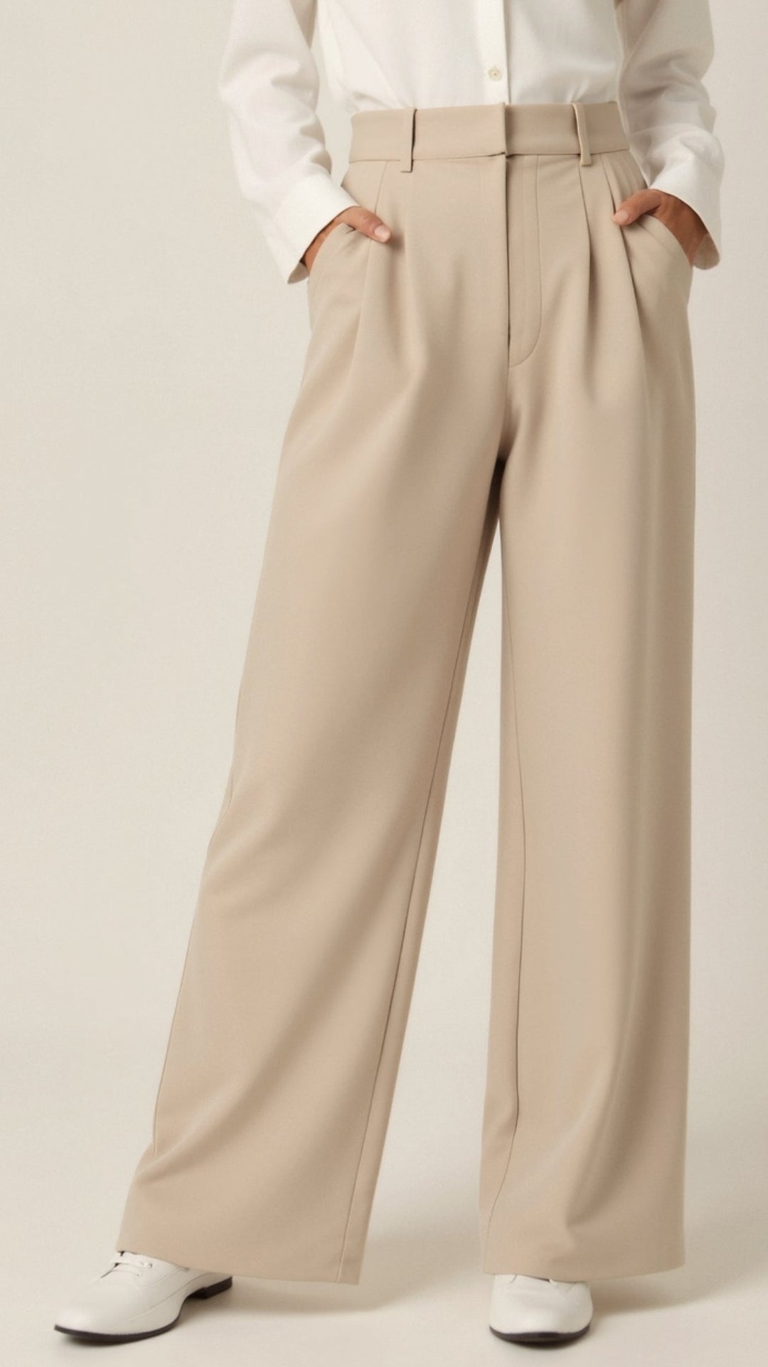 Caroline | Women's High Waisted Wide Leg Trousers