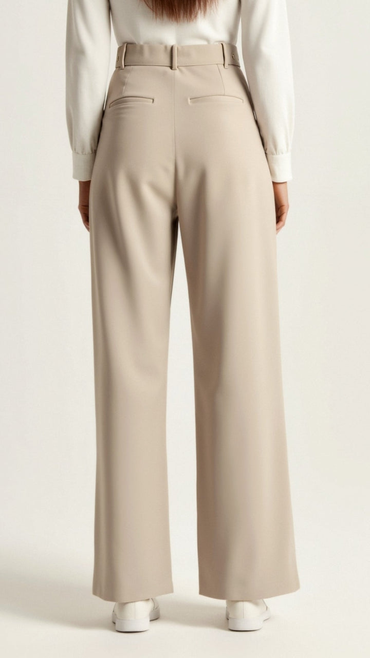 Caroline | Women's High Waisted Wide Leg Trousers
