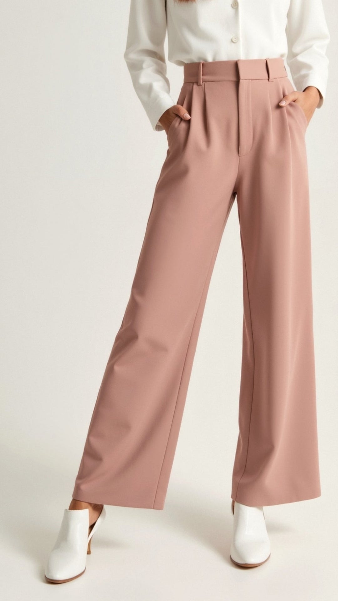 Caroline | Women's High Waisted Wide Leg Trousers