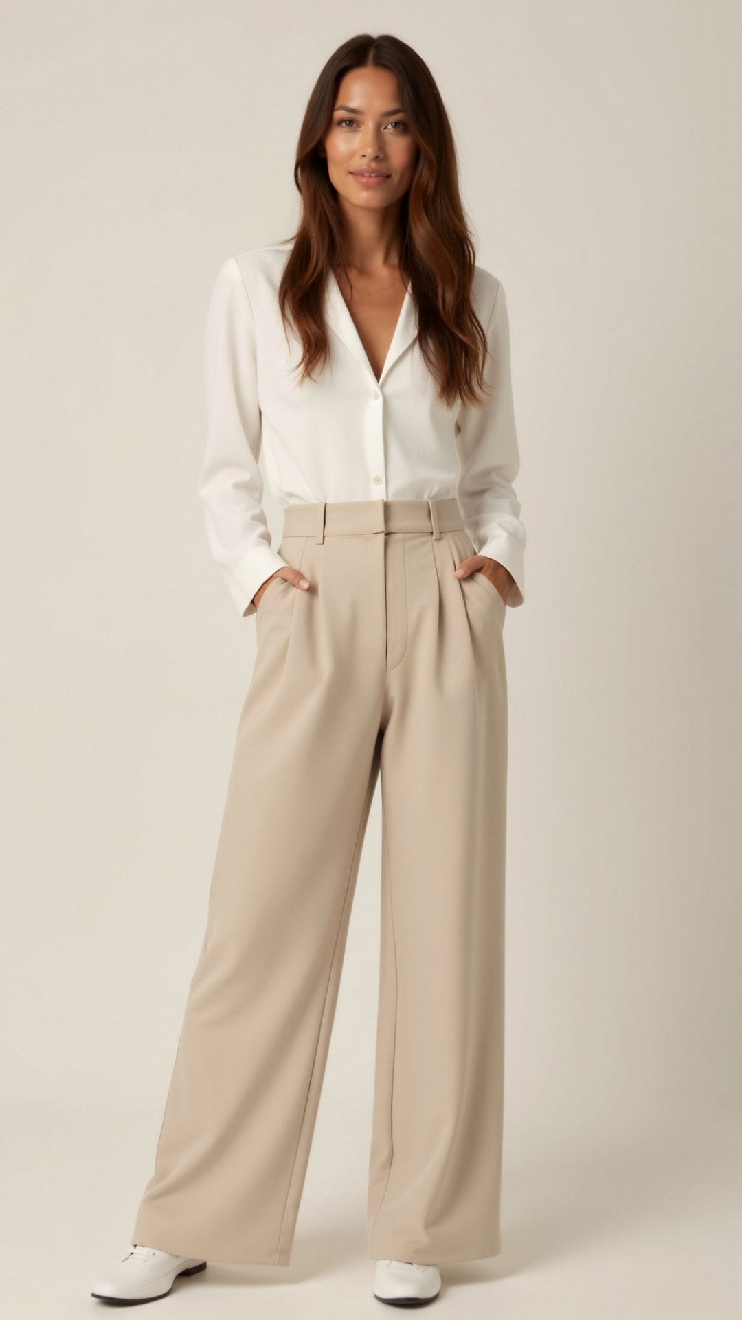 Jasmine | Women's Spring High-Waist Wide-Leg Pants