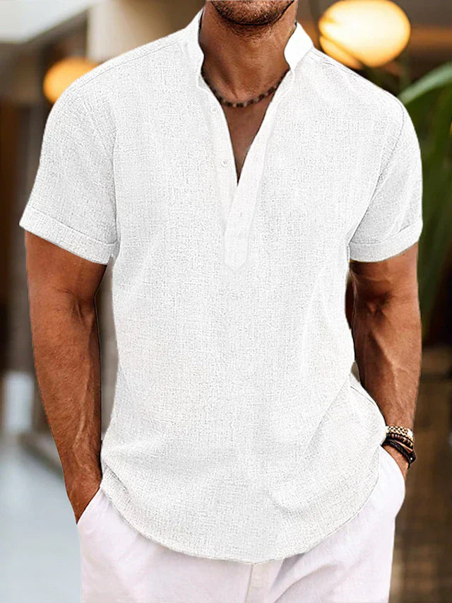Edwin | Men Short Sleeve Henley Casual Shirt