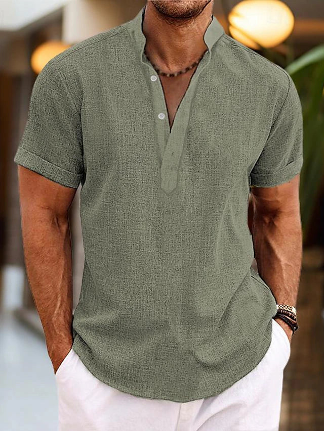 Edwin | Men Short Sleeve Henley Casual Shirt