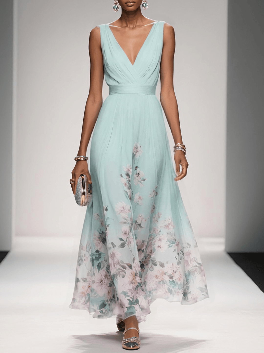 Fiona | Women floral Print Wedding Guest dress
