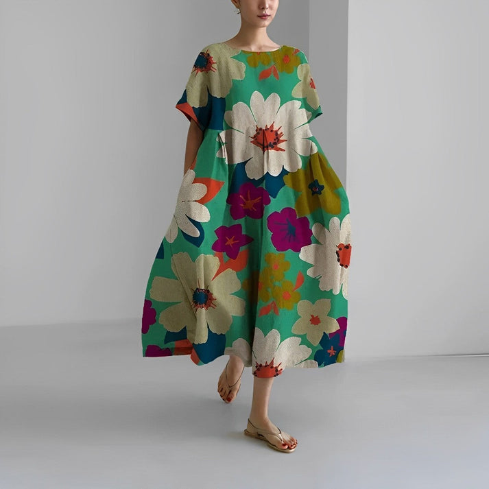 Jacklyn | Women Relaxed styl Flower Midi dress