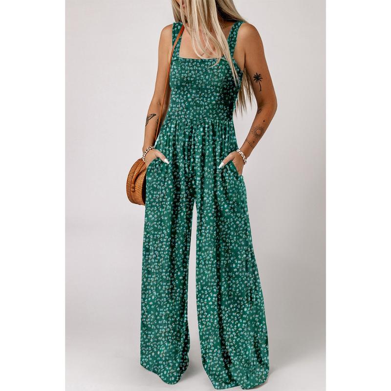 Florence | Women elegant Spring floral Wide-Leg Jumpsuit
