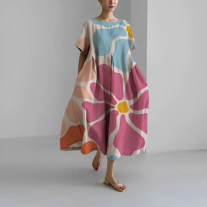 Jacklyn | Women Relaxed styl Flower Midi dress
