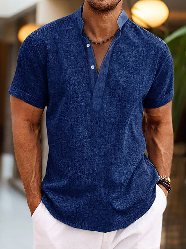Edwin | Men Short Sleeve Henley Casual Shirt