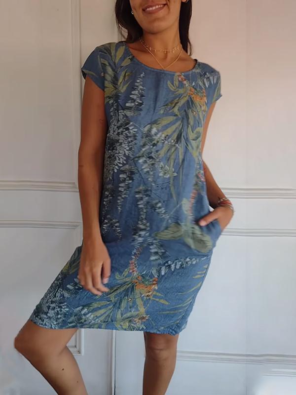 Gabriella | Women casual Leaf Print Summer dress