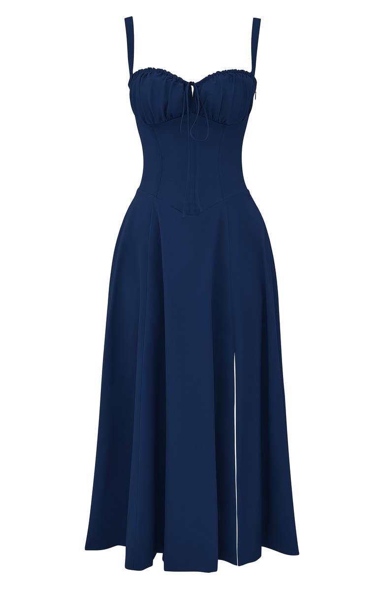 Bonnie | Kwiatowa elegancka sukienka gorsetowa midi - zdjęcie 20