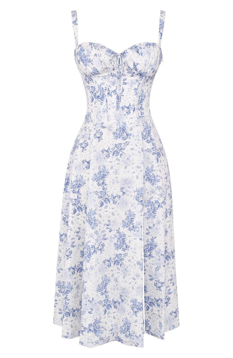 Bonnie | Kwiatowa elegancka sukienka gorsetowa midi - zdjęcie 22