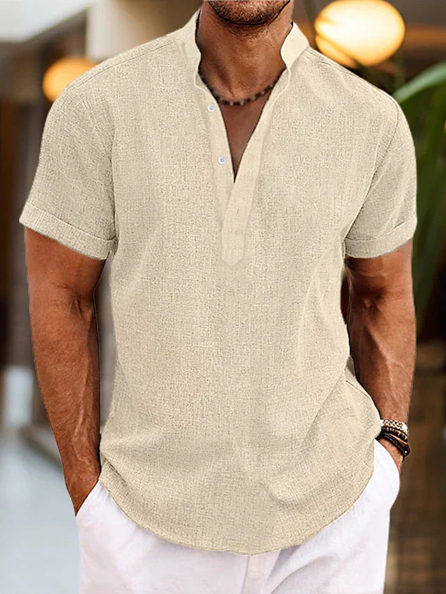 Edwin | Men Short Sleeve Henley Casual Shirt